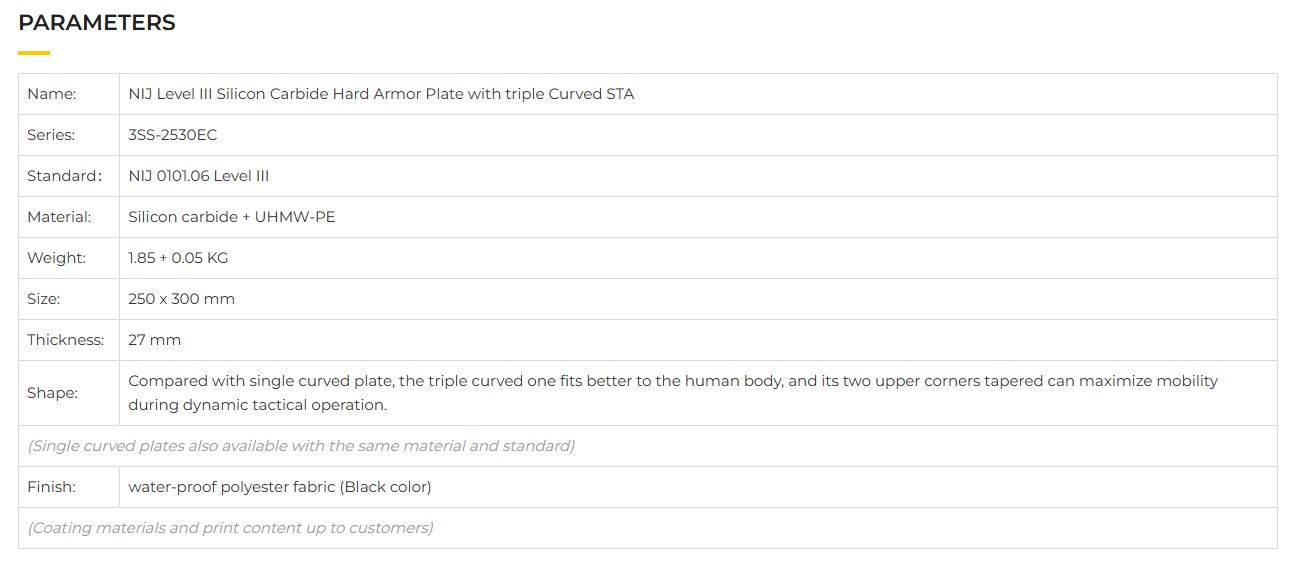 NIJ Level III Silicon Carbide Hard Armor Plate With Triple Curved STA-7.png