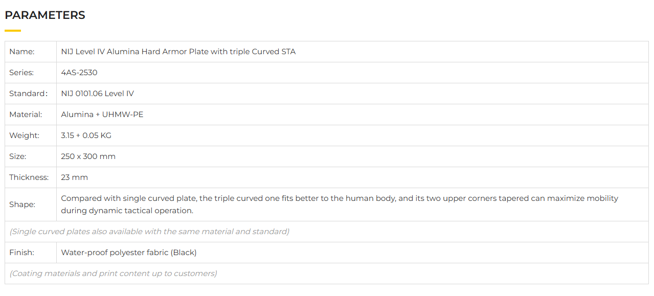 NIJ Level IV Alumina Hard Armor Plate With Triple Curved STA-7.png