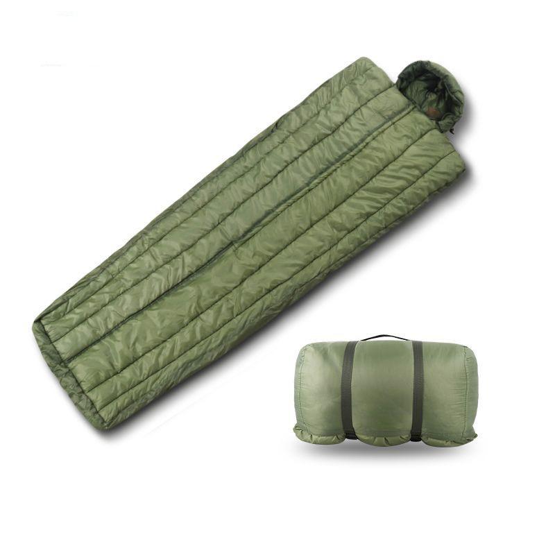 One-piece storage army green sleeping bag