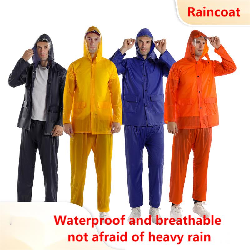 PVC adult hiking clear raincoat