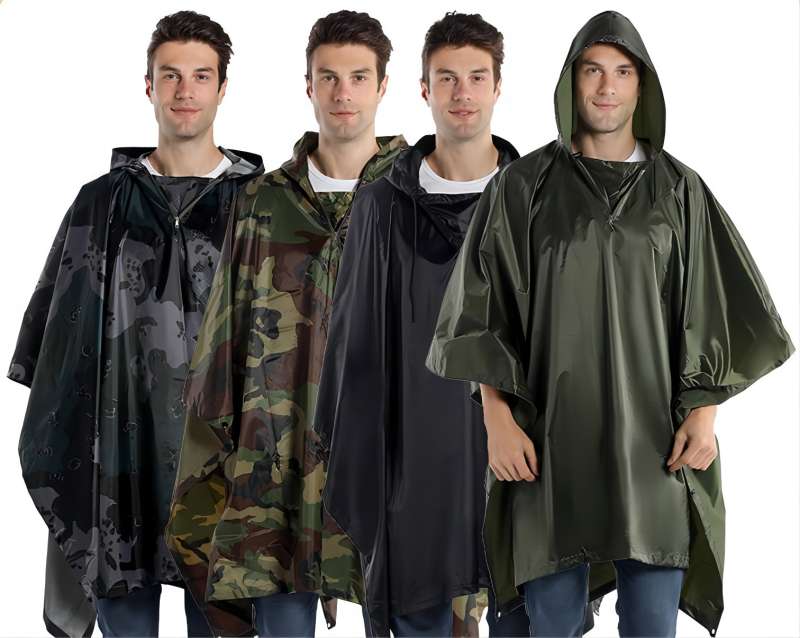 Thickened breathable camouflage raincoat