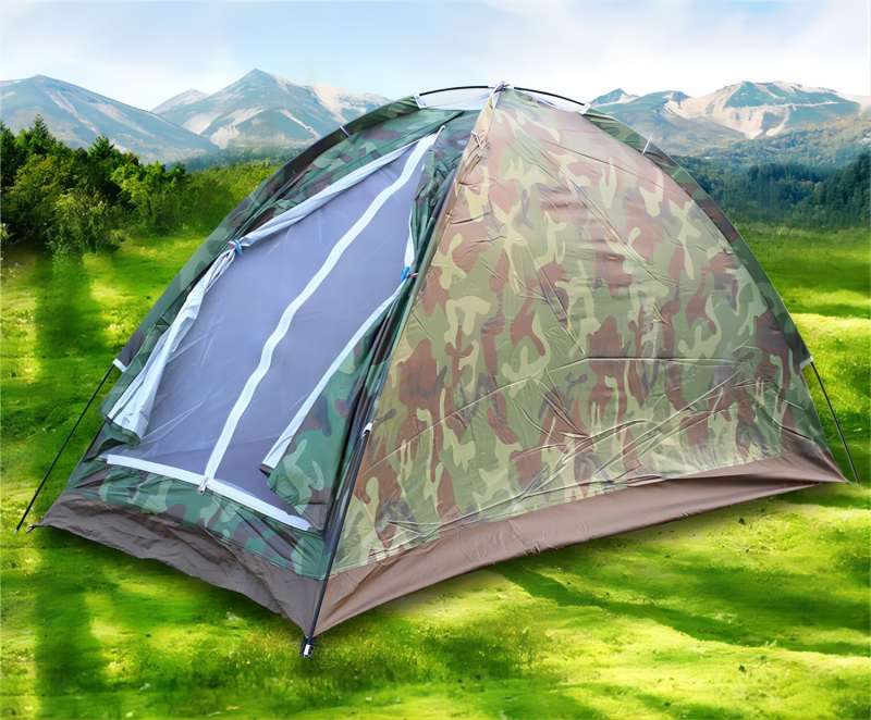 Single-deck outdoor camping tent