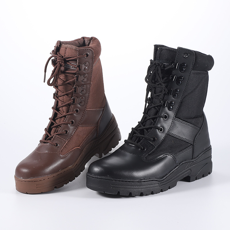 Hiking high-top lace-up boots